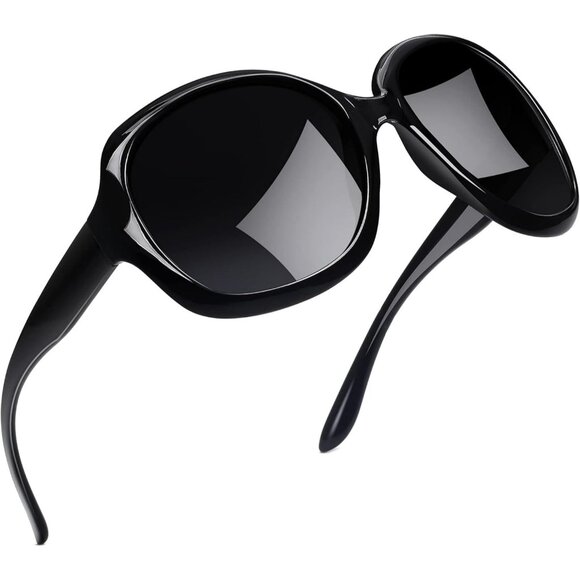Women\'s Black Trendy Polarized Large Driving Sun Glasses UV Protective main image 6